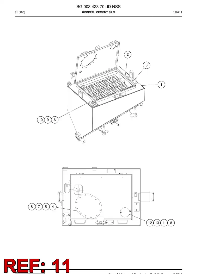55005521 550 055 21 Screw, Wing - Sandvik Technical Drawing