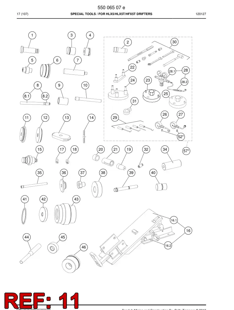 55005557b 550 055 57b Punch - Sandvik Technical Drawing