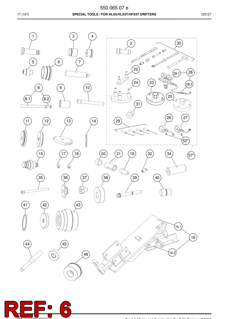 55005568a 550 055 68a Punch - Sandvik Technical Drawing