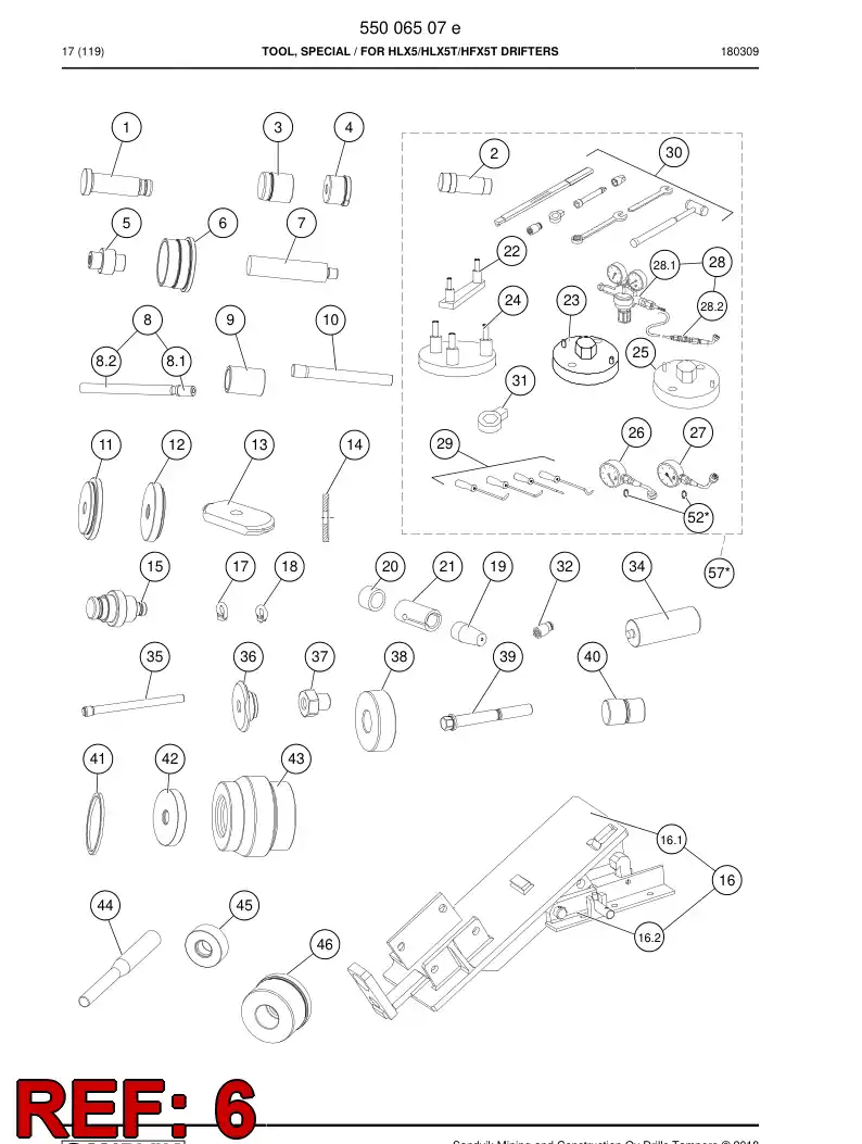 55005568b 550 055 68b Punch - Sandvik Technical Drawing