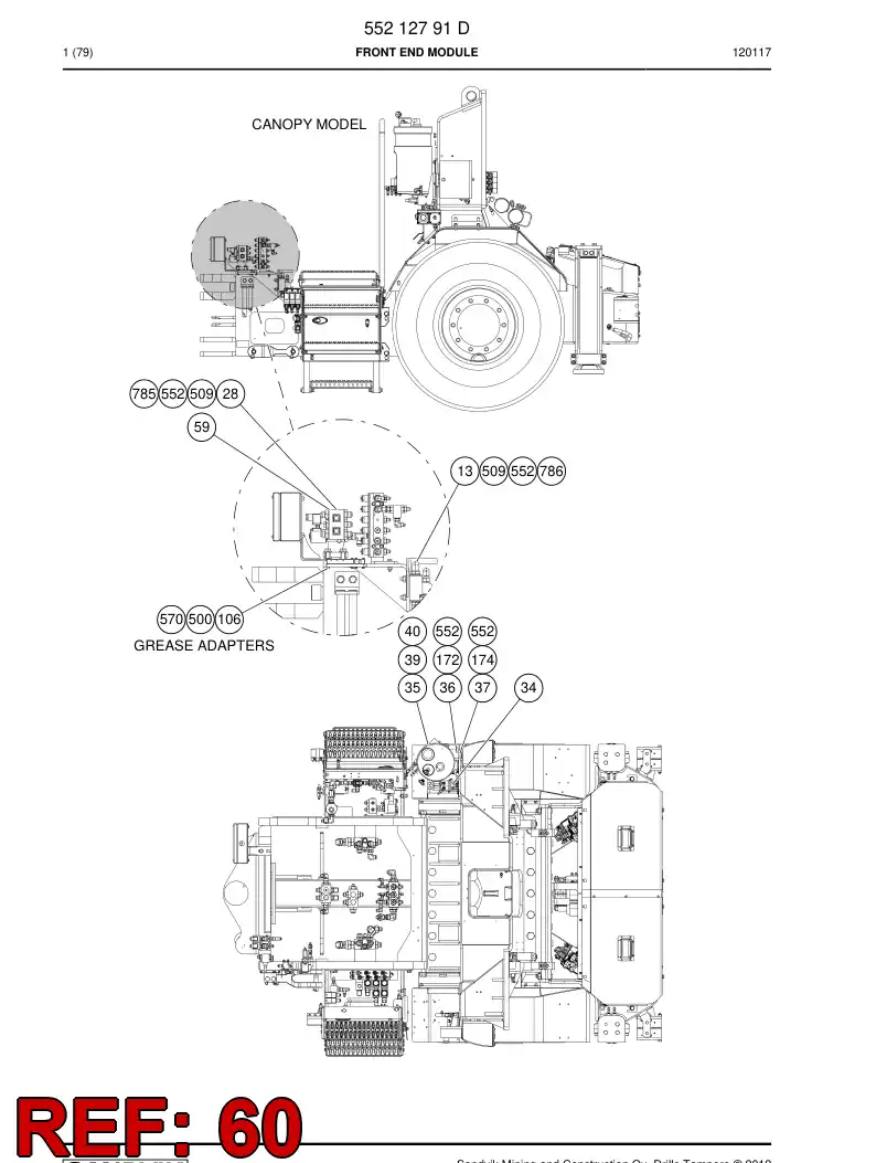 55005583b 550 055 83b Boom support - Sandvik Technical Drawing