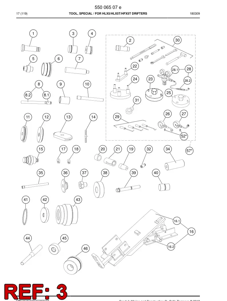 55005588b 550 055 88b Punch - Sandvik Technical Drawing