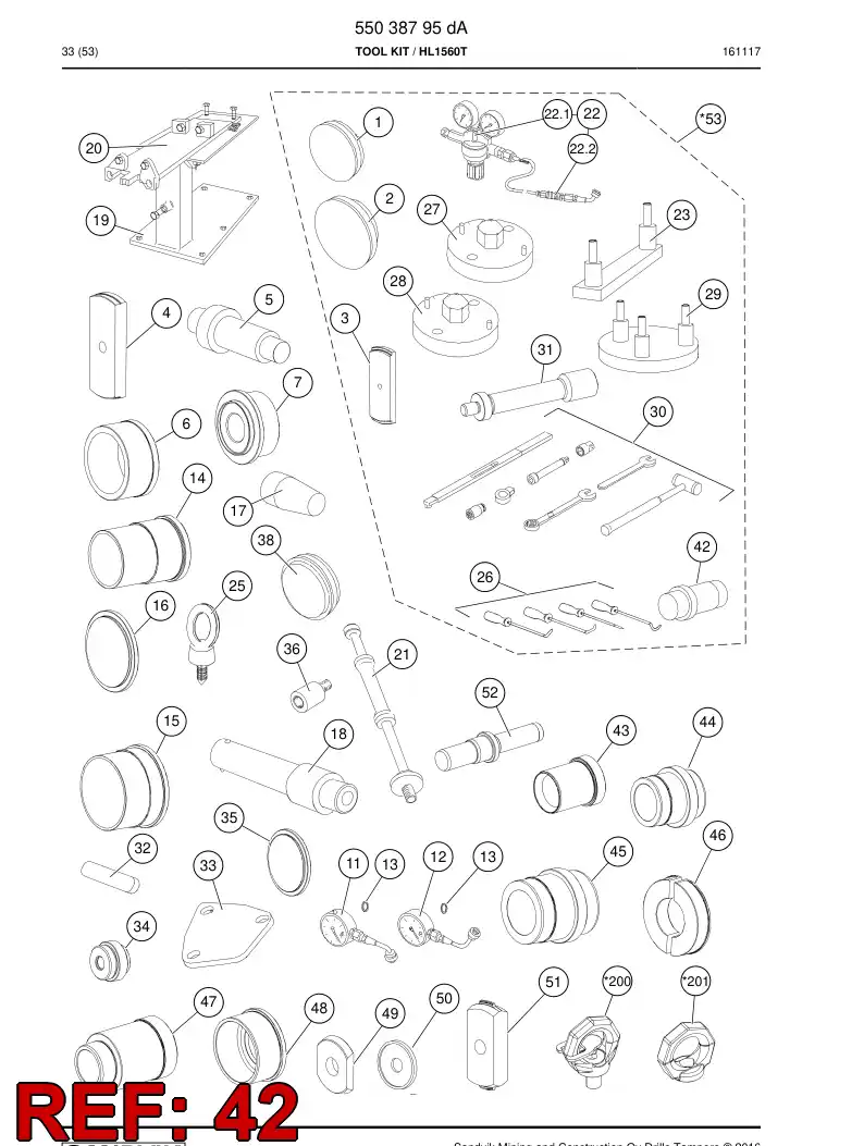 55005619b 550 056 19b HANDLE - Sandvik Technical Drawing