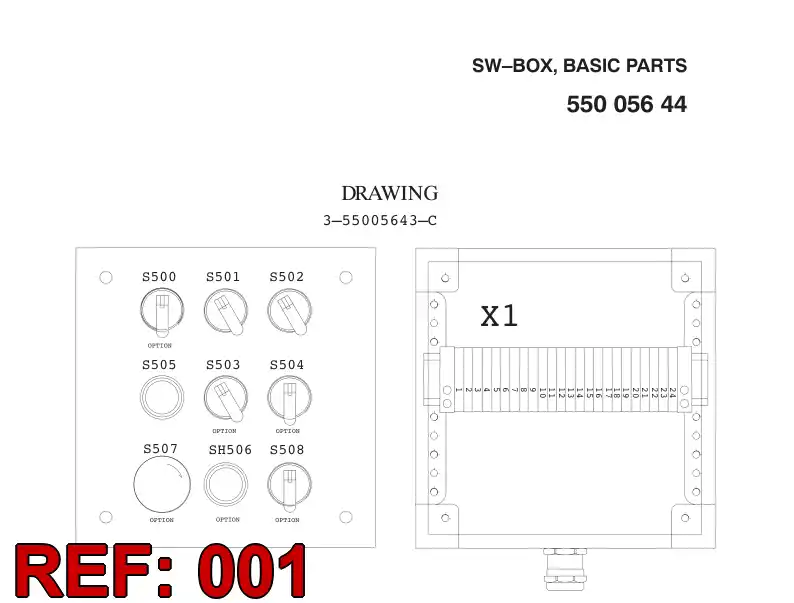 55005646 550 056 46 STEEL ENCLOSURE - Sandvik Technical Drawing