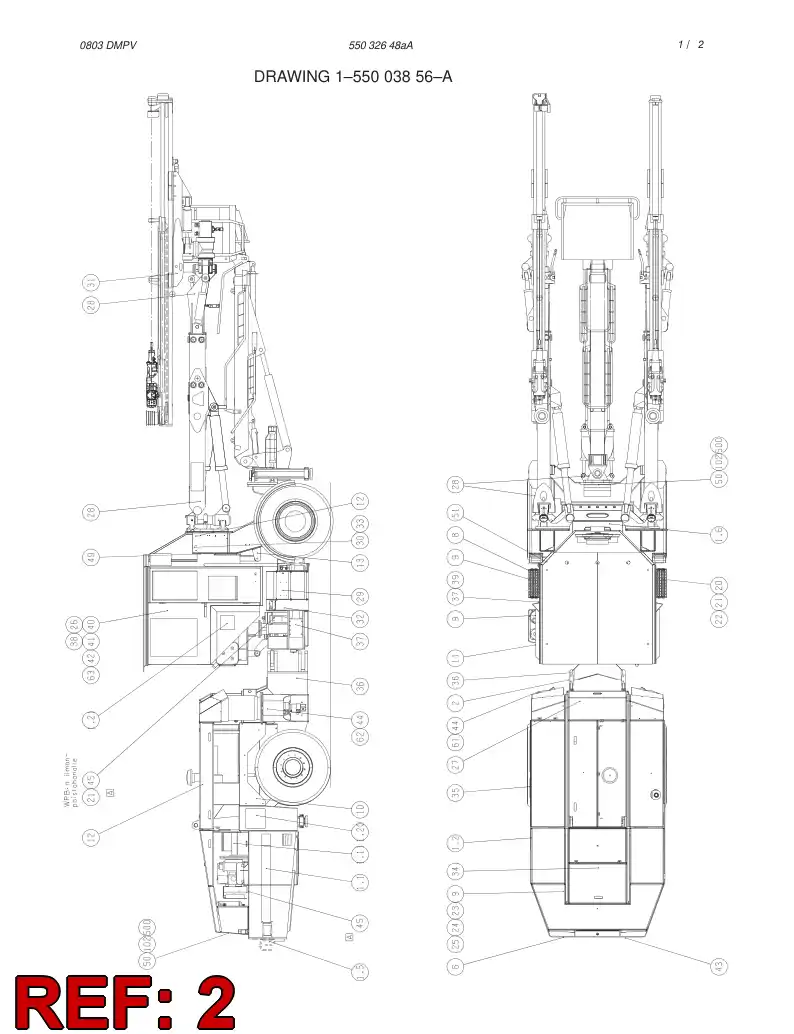 55005659 550 056 59 COVERS ASSEMBLY - Sandvik Technical Drawing