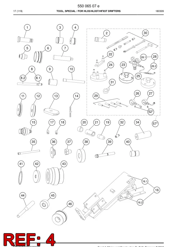 55005730b 550 057 30b Punch - Sandvik Technical Drawing