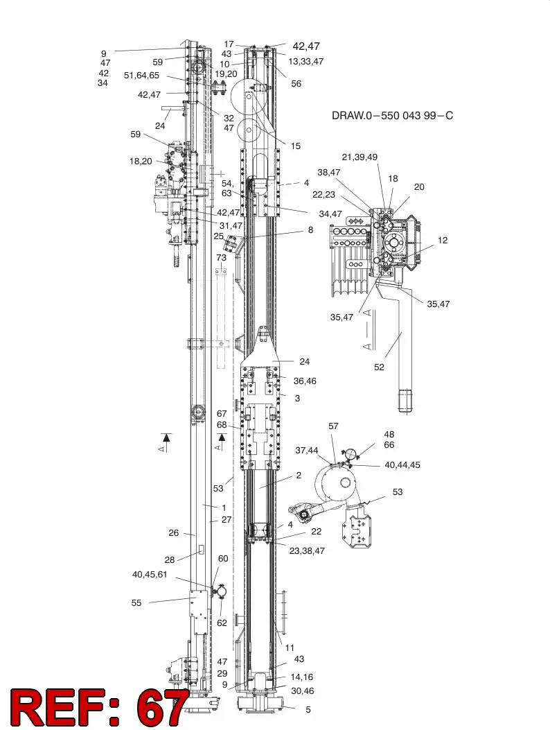55005954 550 059 54 PLATE - Sandvik Technical Drawing