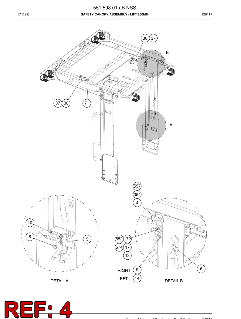 55006032a 550 060 32a Beam - Sandvik Technical Drawing