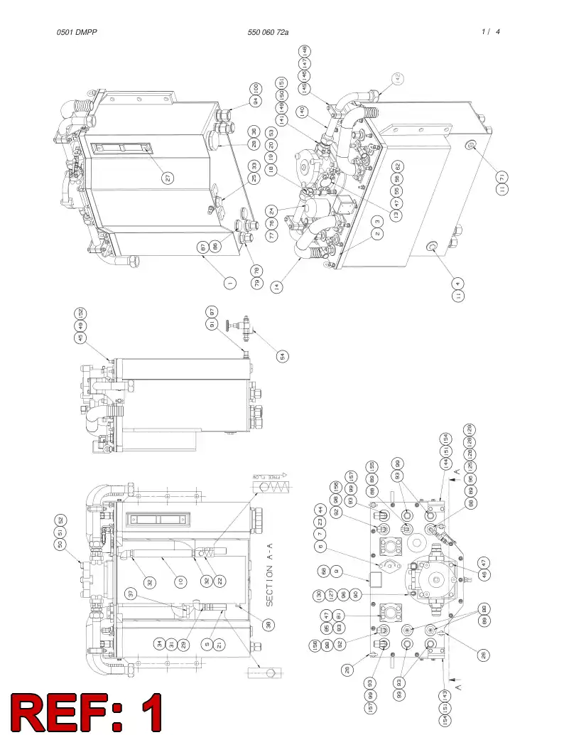 55006060 550 060 60 TANK - Sandvik Technical Drawing