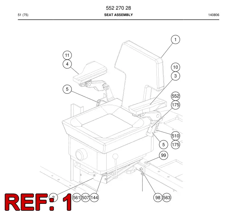 55006077 550 060 77 ASIENTO - Sandvik Technical Drawing