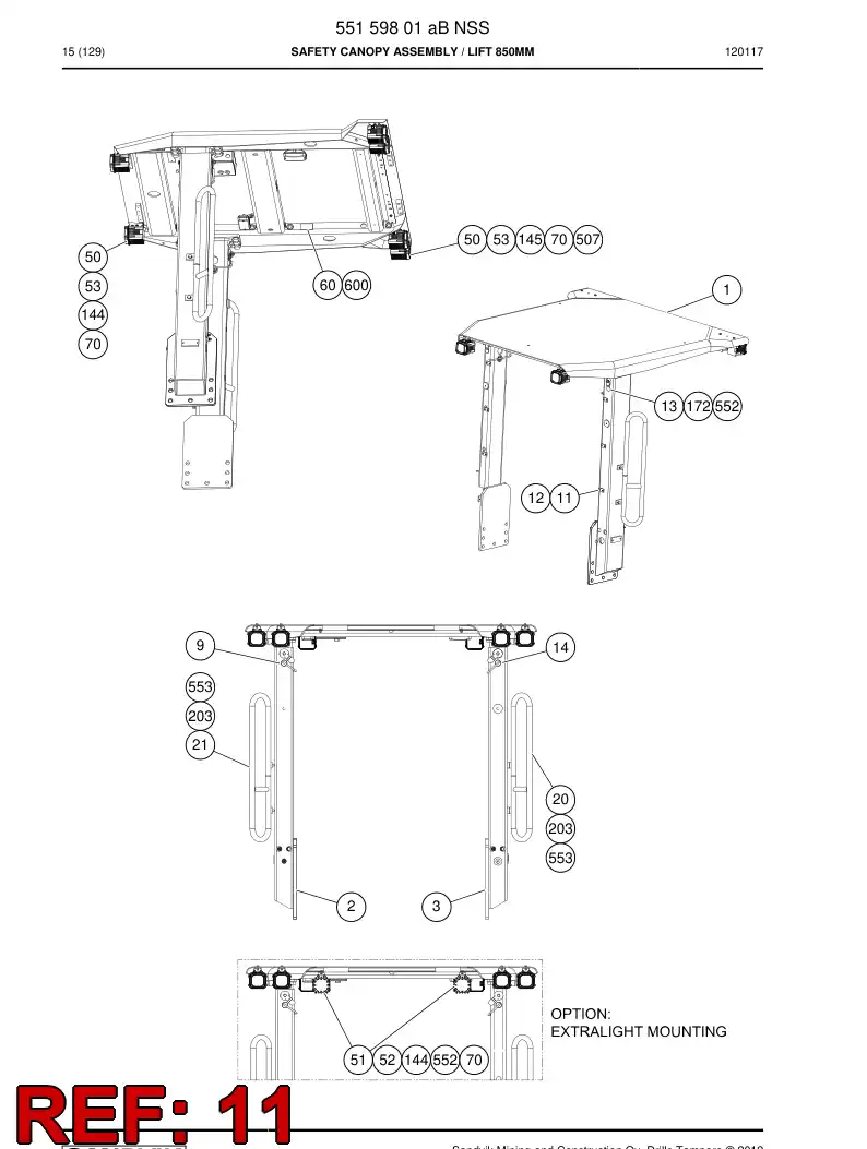 55006081a 550 060 81a Clamp, Block, Complete - Sandvik Technical Drawing