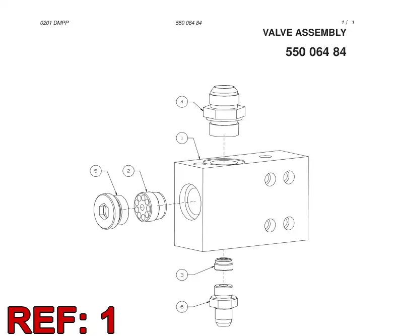 55006485 550 064 85 VALVE BODY - Sandvik Technical Drawing