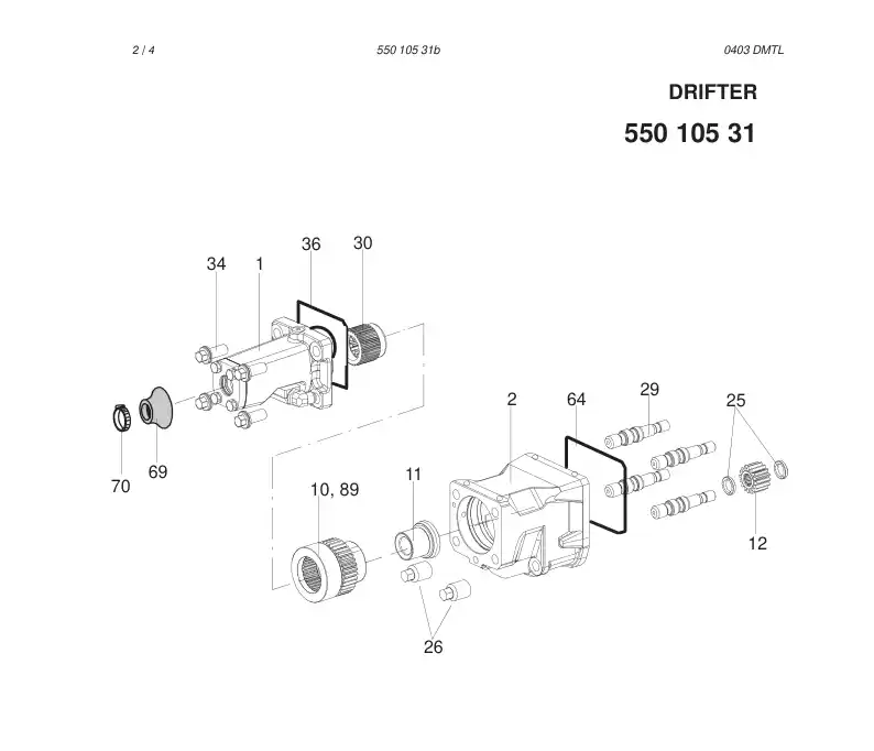 55006506 550 065 06 SEAL KIT FOR ROCK DRILL - Sandvik Technical Drawing