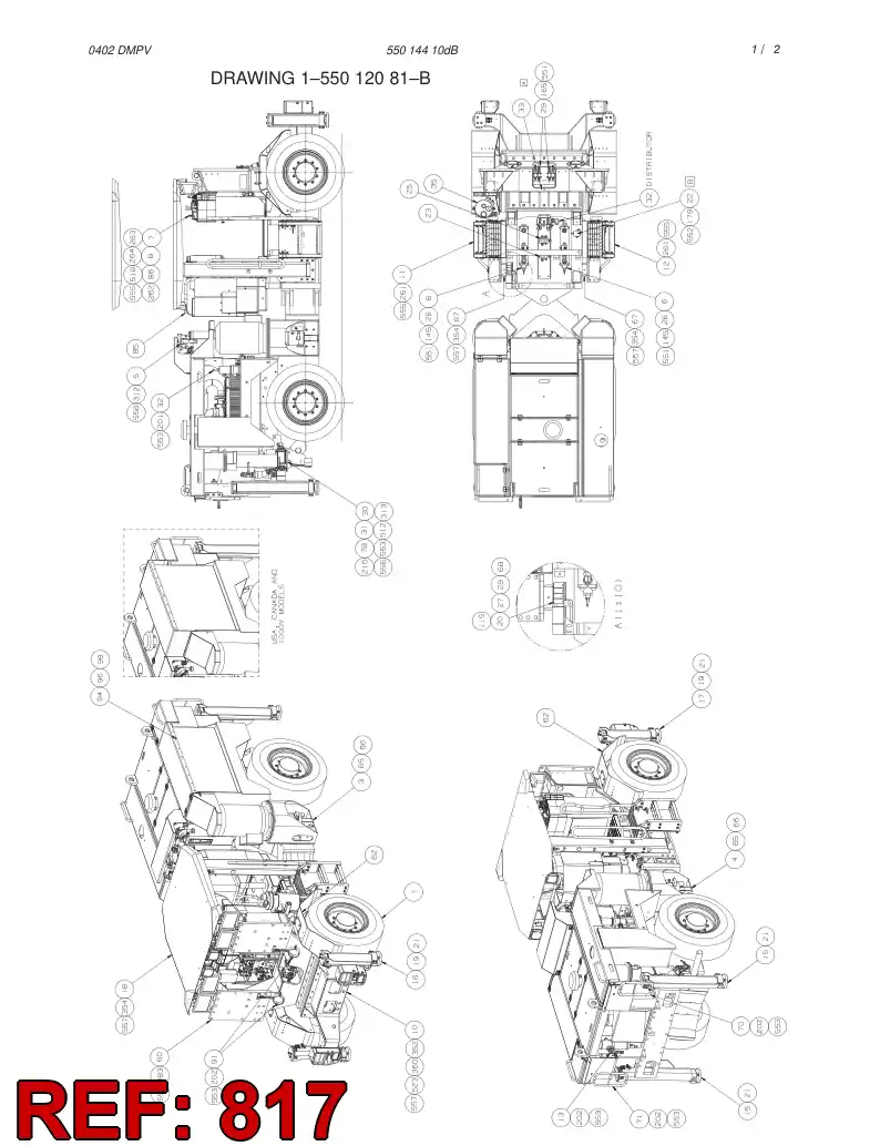 55006583 550 065 83 HYDRAULIC CIRCUIT DIAGRAM - Sandvik Technical Drawing