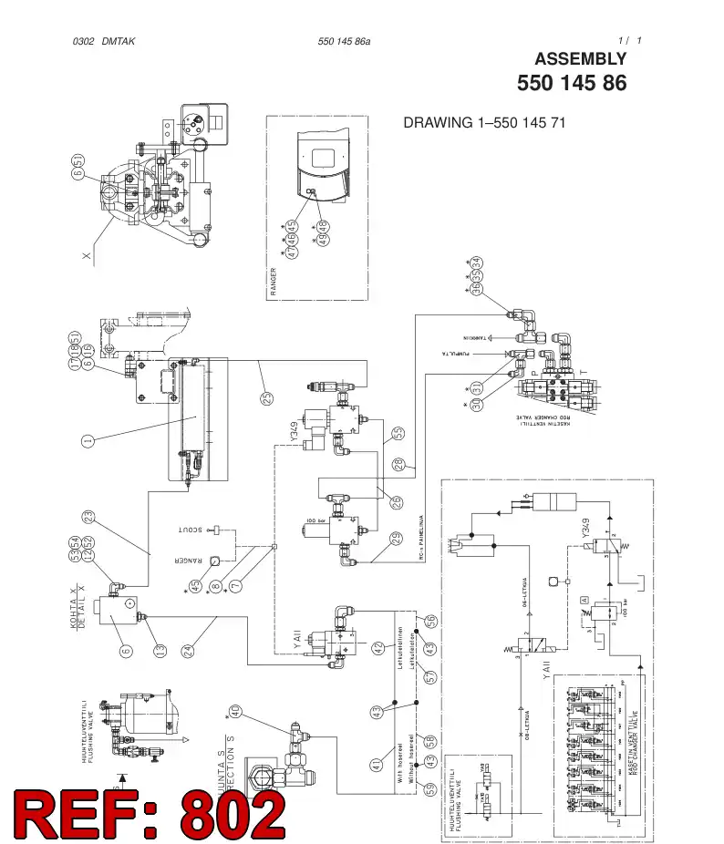 55006681 550 066 81 GREASE LUBRICATION SYSTEM - Sandvik Technical Drawing