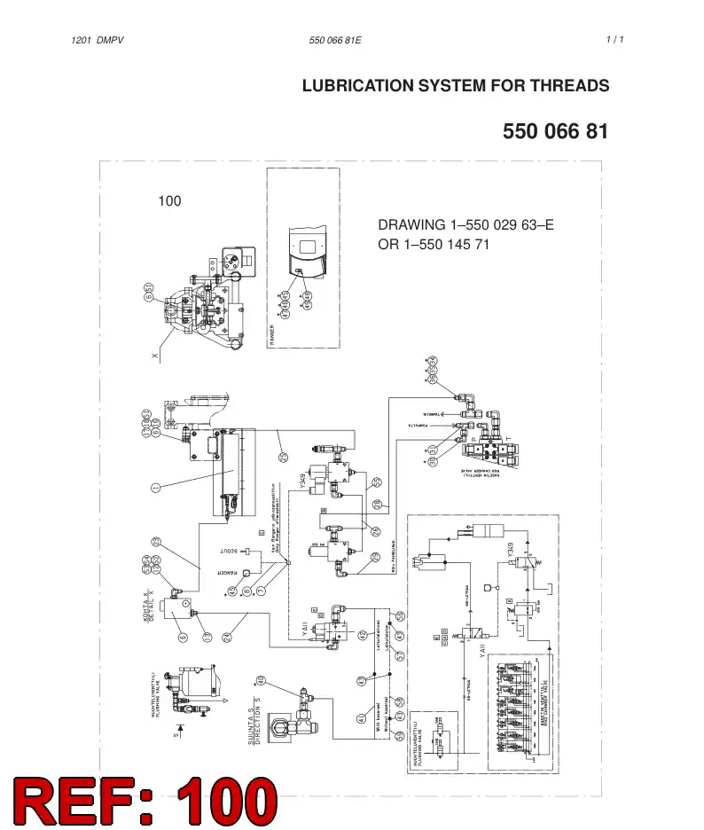 55006683 550 066 83 HOSE SET - Sandvik Technical Drawing
