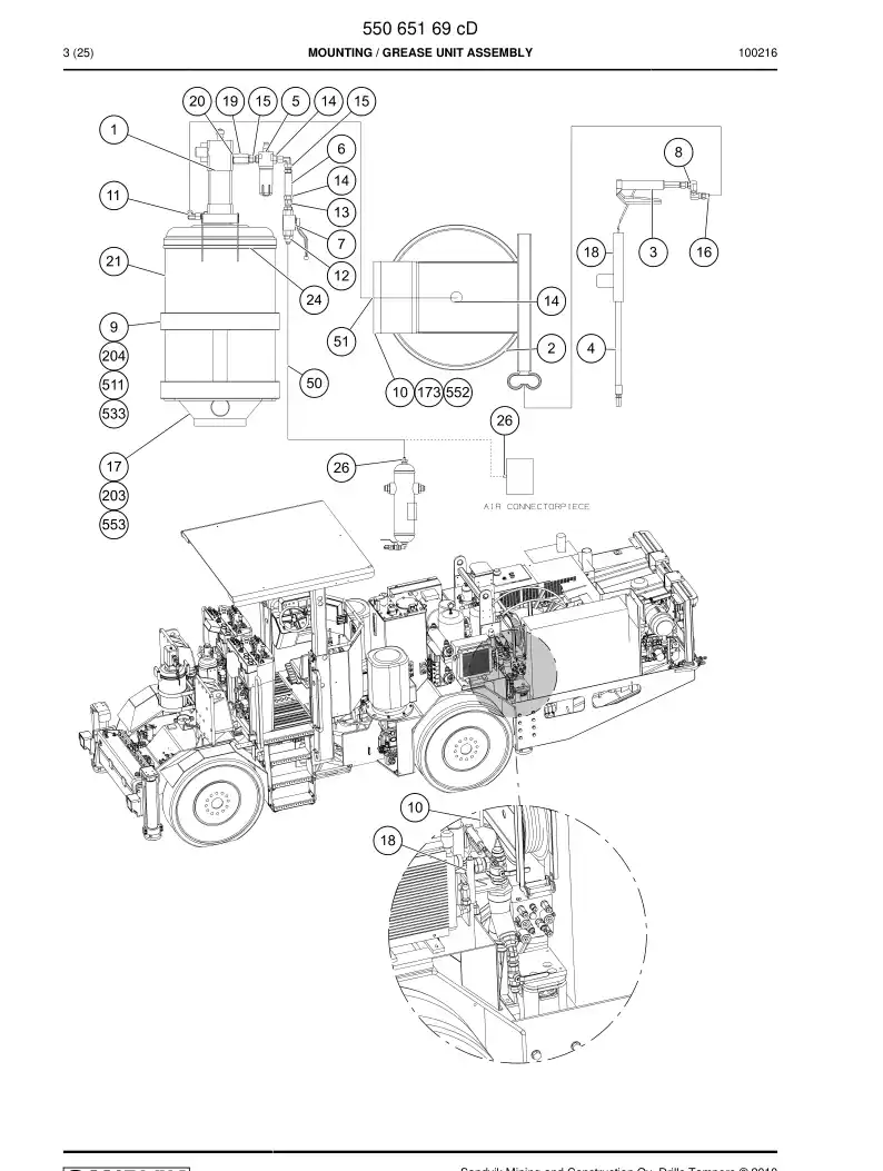 55006715a 550 067 15a Pistol - Sandvik Technical Drawing