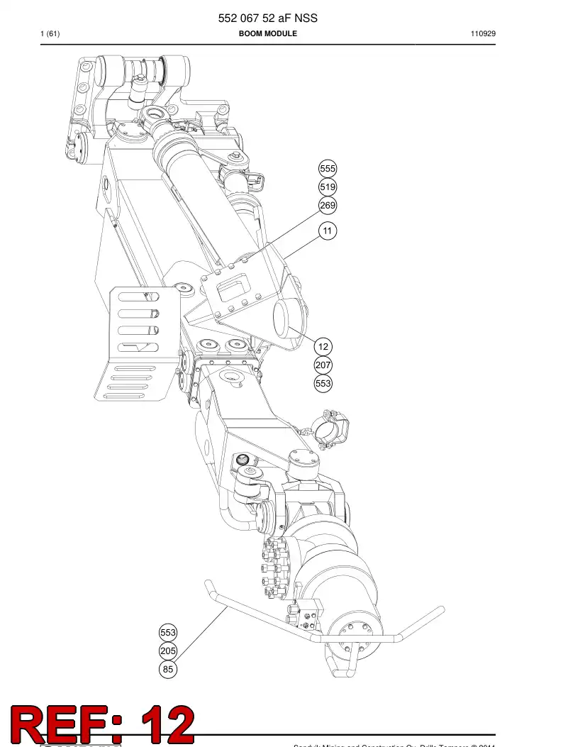 55006717a 550 067 17a Buffer - Sandvik Technical Drawing