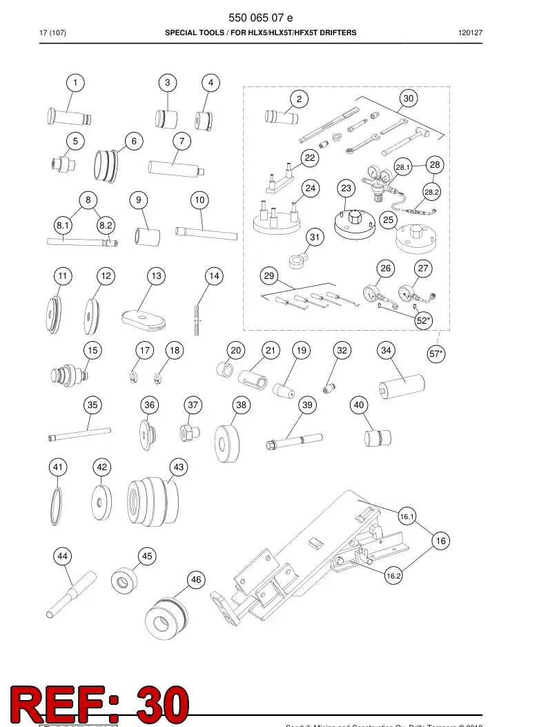 55006739b 550 067 39b Special tools - Sandvik Technical Drawing