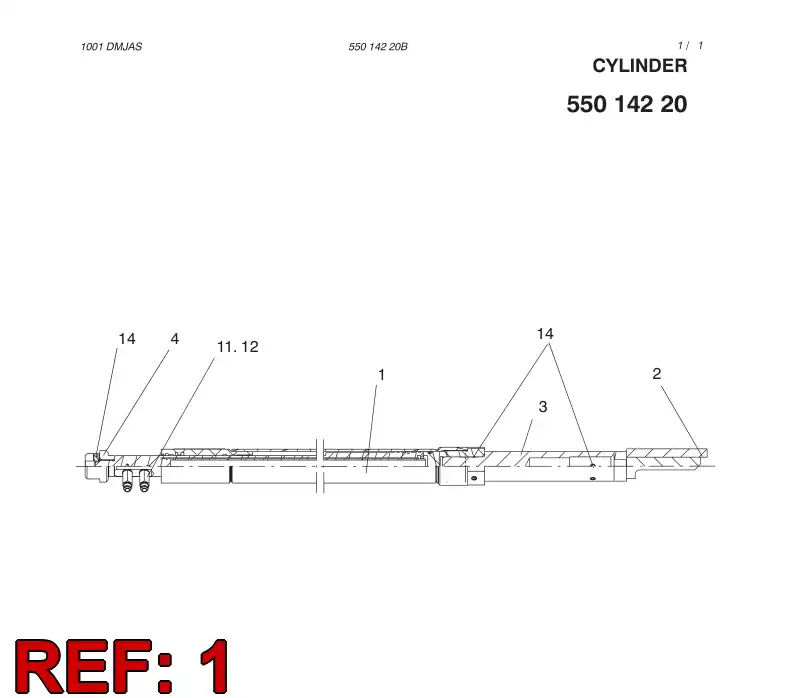 55006772 550 067 72 CYLINDER - Sandvik Technical Drawing