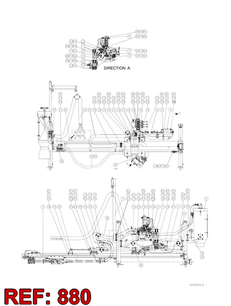 55006792d 550 067 92d Hydraulic circuit diagram - Sandvik Technical Drawing