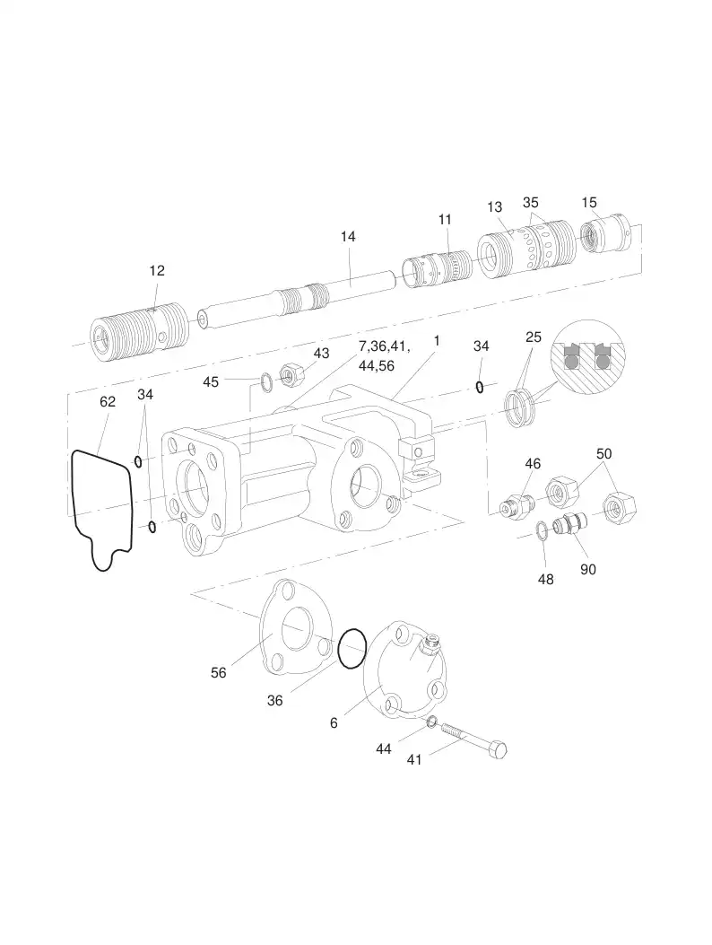 55006912aa 550 069 12aa HYDRAULIC ROCK DRILL HL300 - Sandvik Technical Drawing