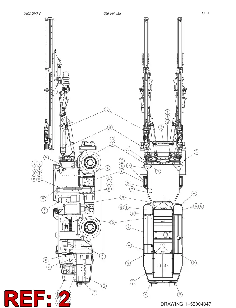 55006942 550 069 42 COVERS ASSEMBLY - Sandvik Technical Drawing