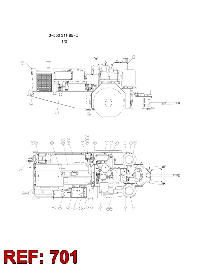 55007268 550 072 68 POWER CABLE - Sandvik Technical Drawing