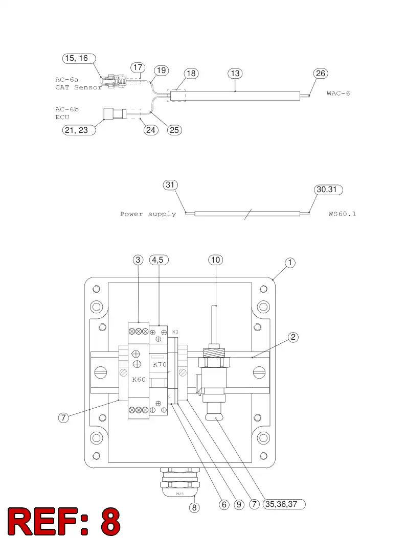 55007609 550 076 09 Entry, Cable - Sandvik Technical Drawing