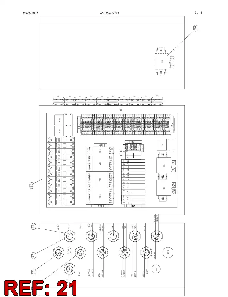55007610 550 076 10 Entry, Cable - Sandvik Technical Drawing