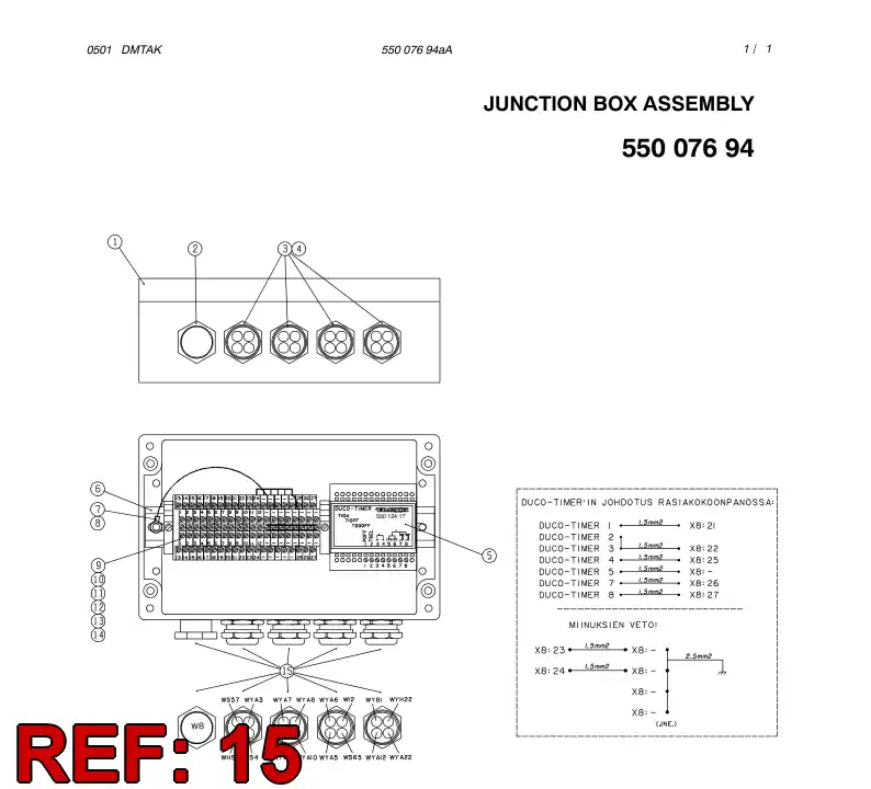 55007697 550 076 97 CABLE ASSEMBLY - Sandvik Technical Drawing