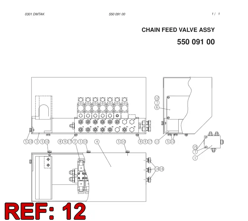 55007712 550 077 12 JUNCTION BOX ASSEMBLY - Sandvik Technical Drawing