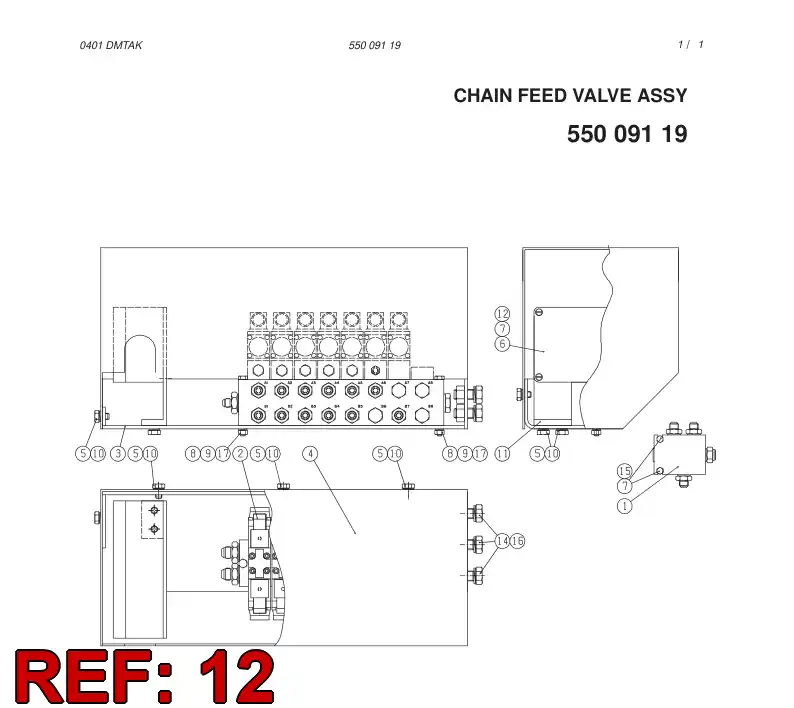 55007713 550 077 13 JUNCTION BOX ASSEMBLY - Sandvik Technical Drawing
