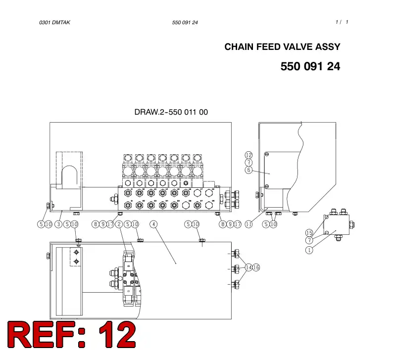 55007714 550 077 14 JUNCTION BOX ASSEMBLY - Sandvik Technical Drawing
