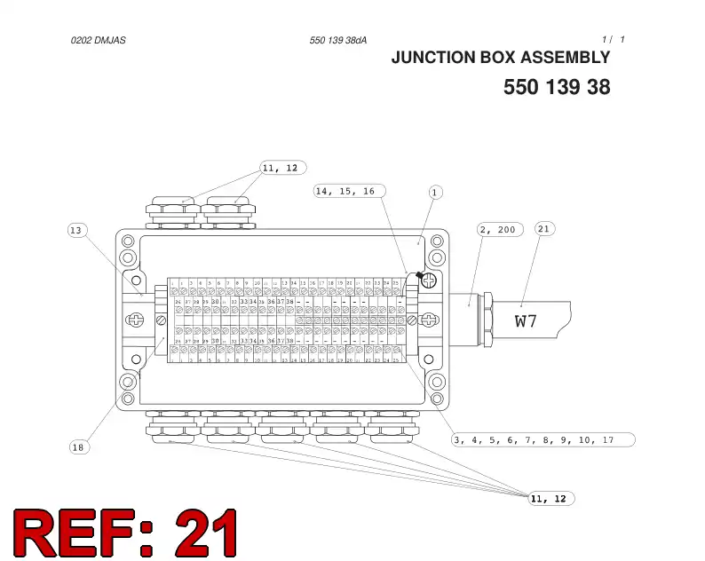 55007750 550 077 50 CABLE ASSEMBLY - Sandvik Technical Drawing