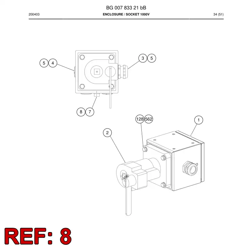 55007764 550 077 64 Nut, Locking, Metallic - Sandvik Technical Drawing
