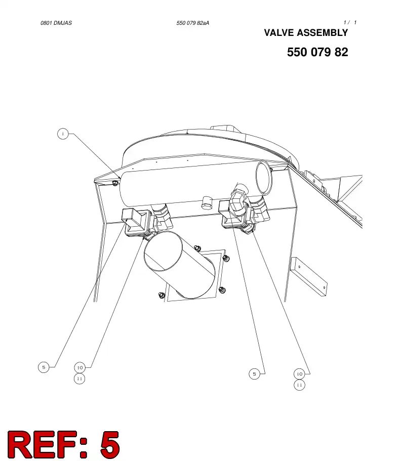 55007801 550 078 01 AIR VALVE - Sandvik Technical Drawing