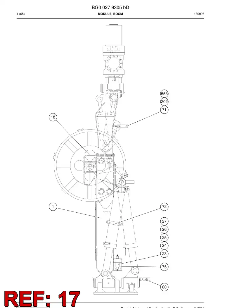 55007802a 550 078 02a Cover, Rubber - Sandvik Technical Drawing