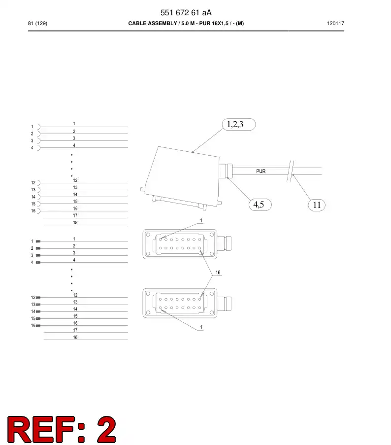 55007877a 550 078 77a Connector Plug, Cable - Sandvik Technical Drawing