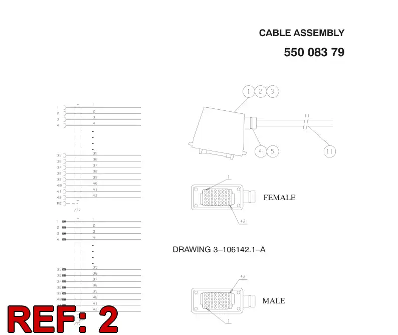 55007879 550 078 79 ENCHUFE DE CONECTOR, CABLE - Sandvik Technical Drawing