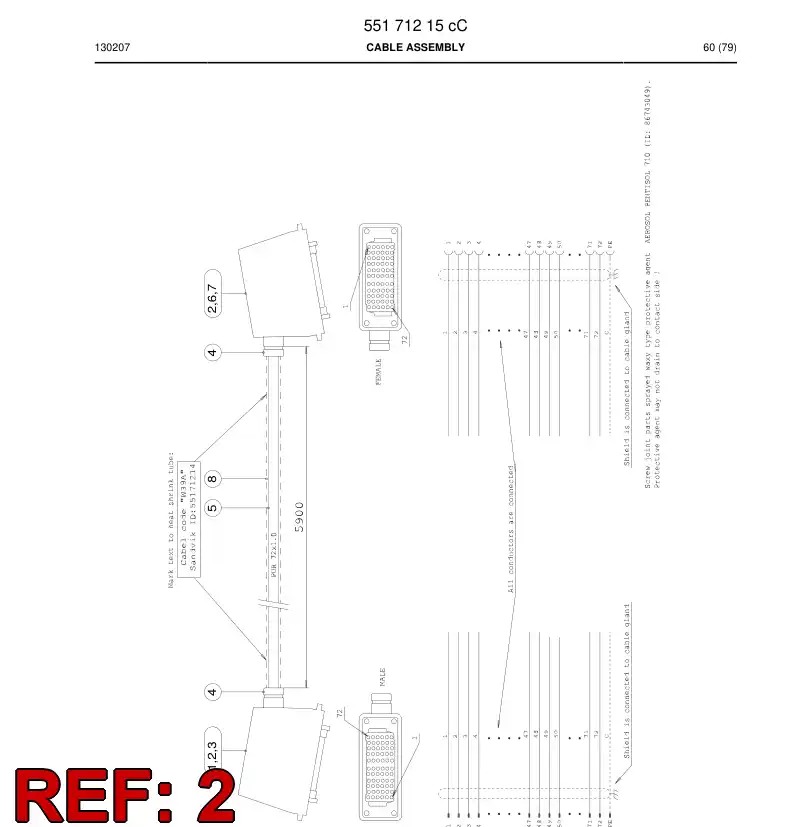55007880a 550 078 80a ENCHUFE DE CONECTOR, CABLE - Sandvik Technical Drawing