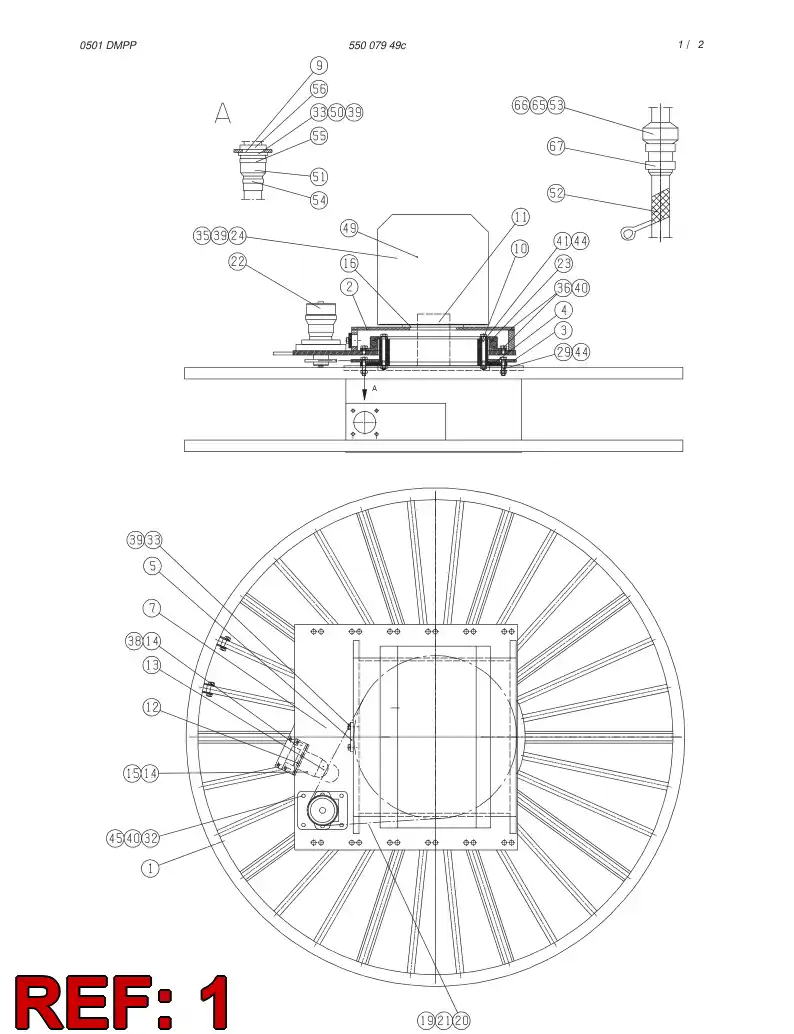 55007952 550 079 52 CABLE REEL - Sandvik Technical Drawing