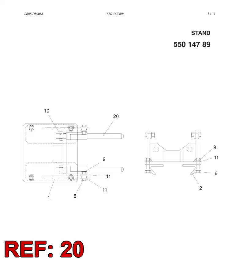 55008041 550 080 41 PIN - Sandvik Technical Drawing