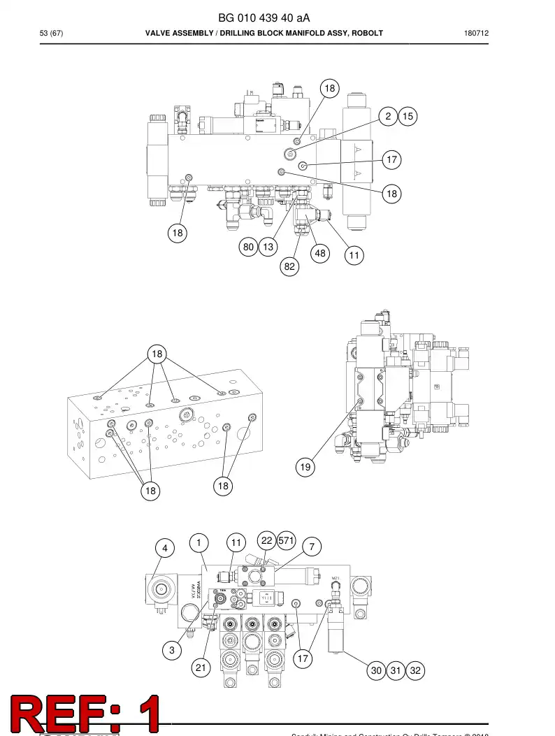 55008153a 550 081 53a Body, Valve - Sandvik Technical Drawing