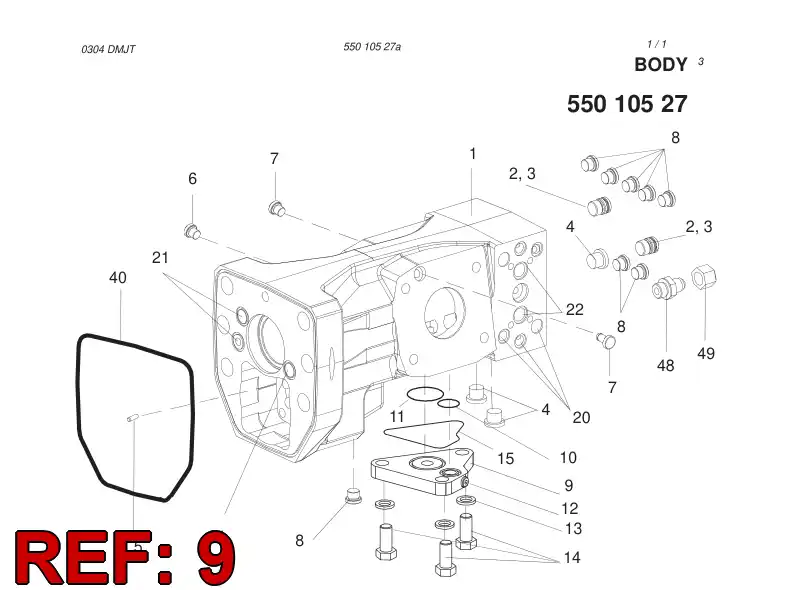 55008161 550 081 61 COVER ASSY - Sandvik Technical Drawing