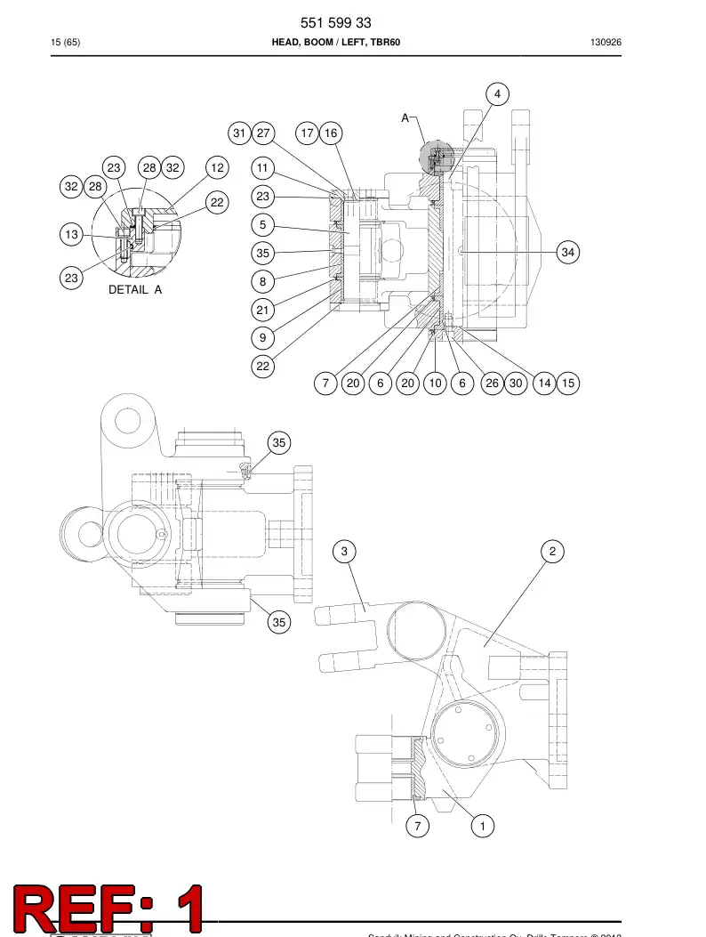 55008217b 550 082 17b CHASSI - Sandvik Technical Drawing