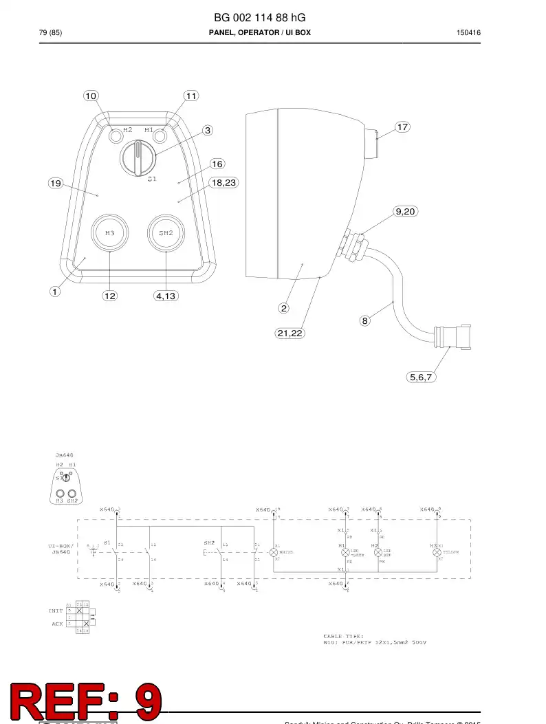 55008266a 550 082 66a Gland, Cable, Metallic - Sandvik Technical Drawing