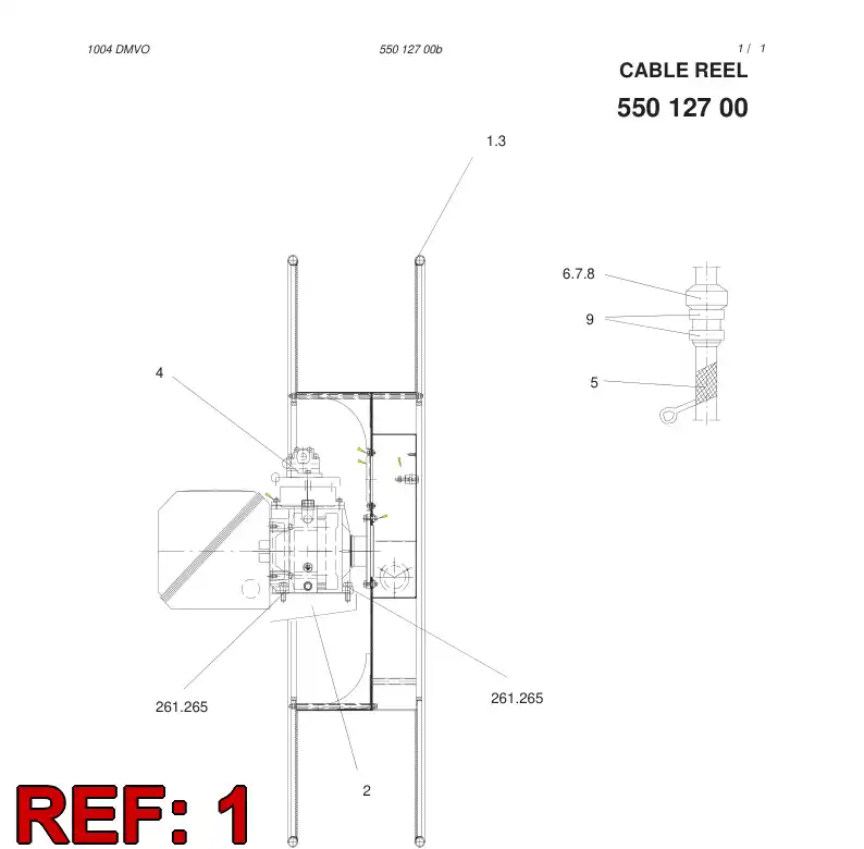55008278 550 082 78 CABLE REEL - Sandvik Technical Drawing