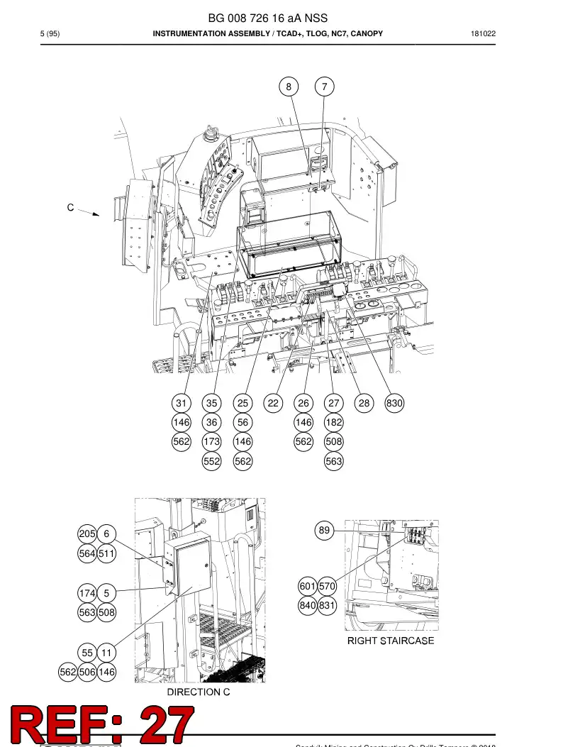 55008313a 550 083 13a Fixing clip - Sandvik Technical Drawing