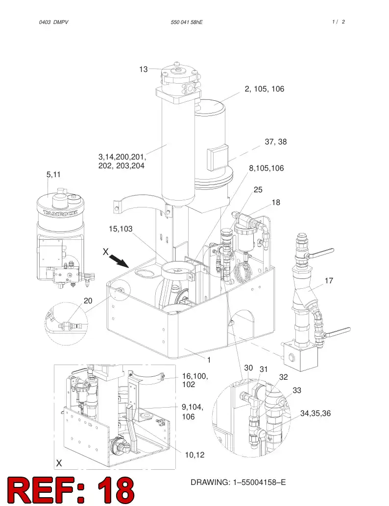 55008406 550 084 06 WATER SEPARATOR - Sandvik Technical Drawing